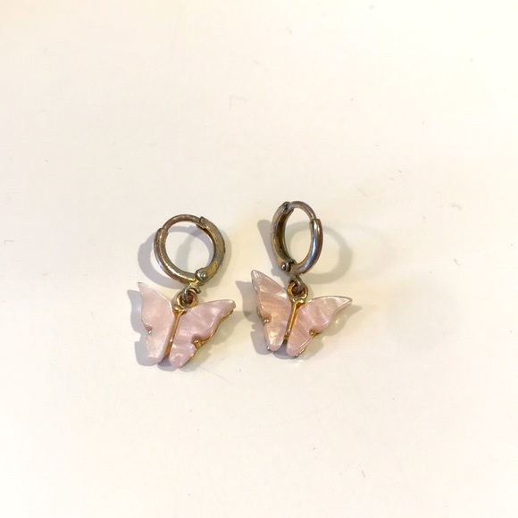 Brandy Melville Jewelry - 3/$15 Light Pink Butterfly Earrings